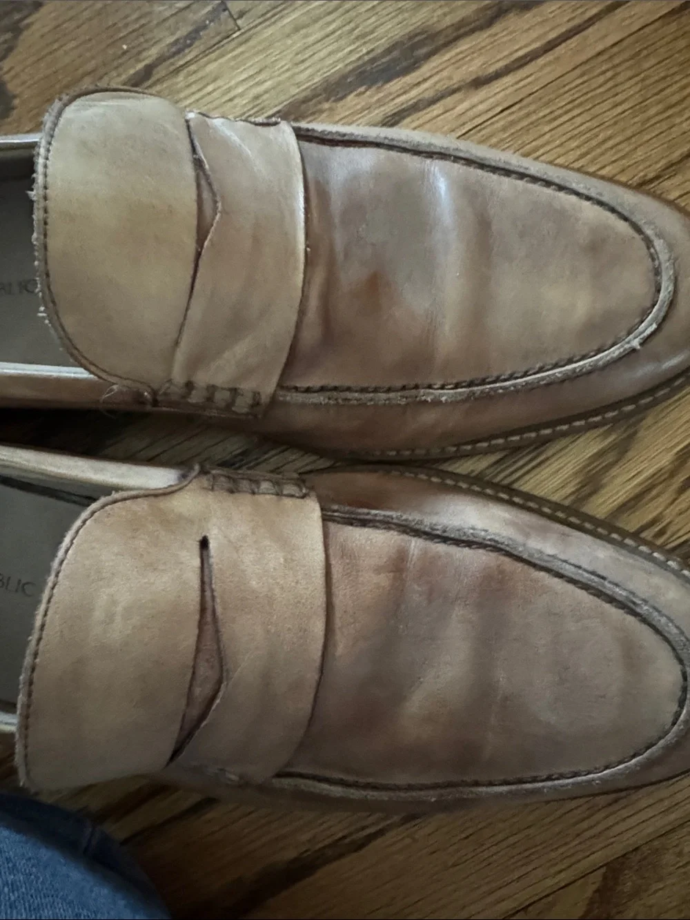 Banana Republic Men's Leather Penny Loafers in Tan